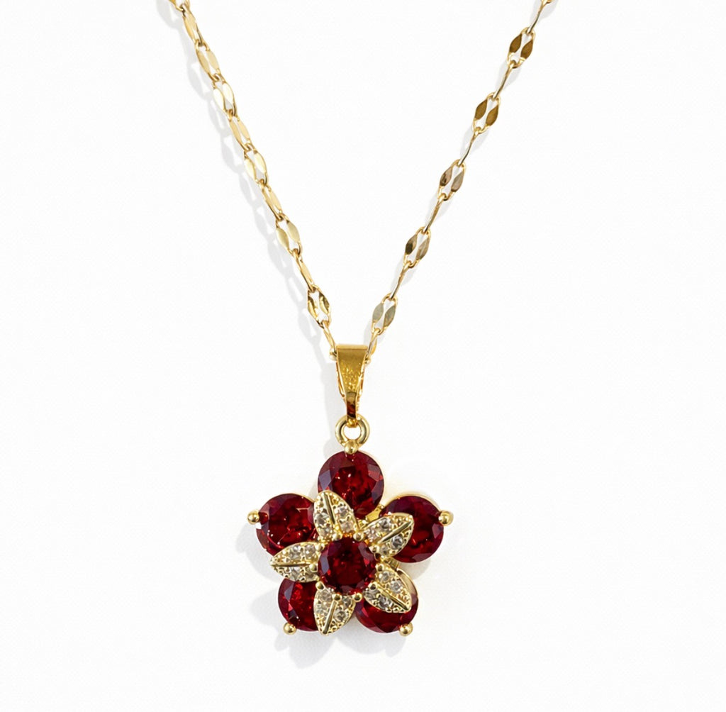 Ruby Blossom Necklace