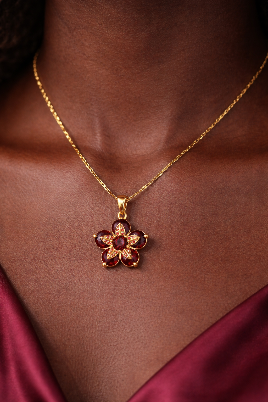 Ruby Blossom Necklace