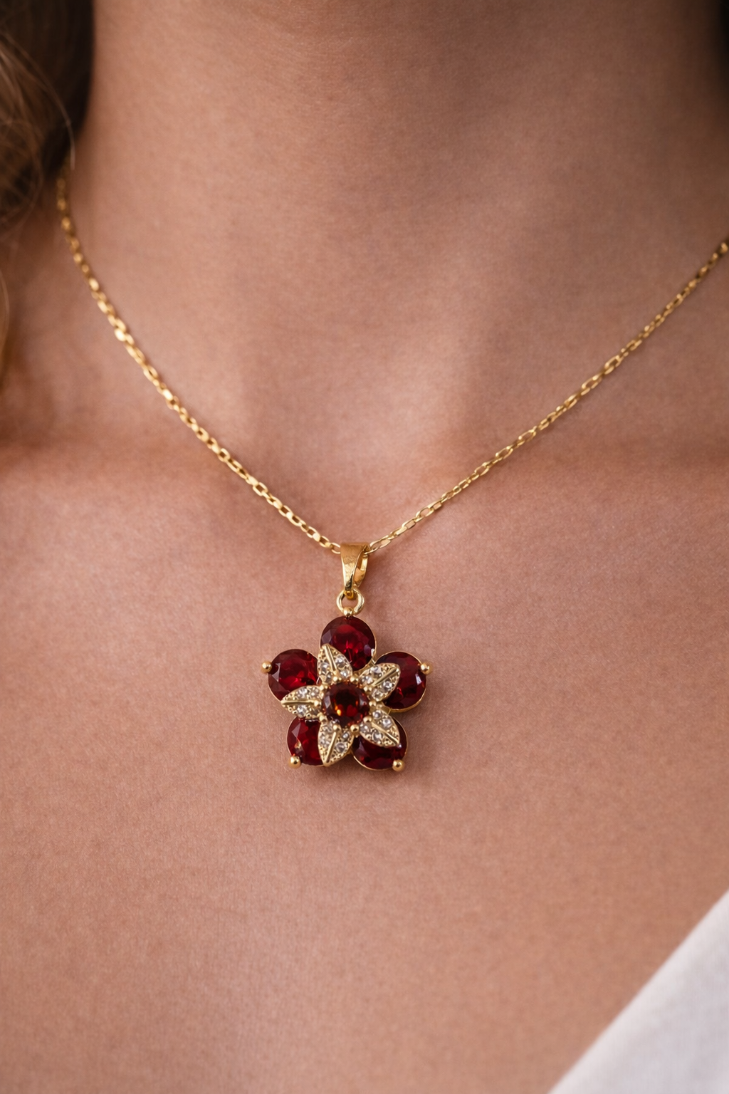 Ruby Blossom Necklace